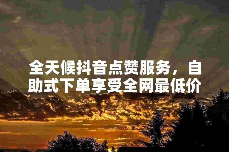 全天候抖音点赞服务，自助式下单享受全网最低价。