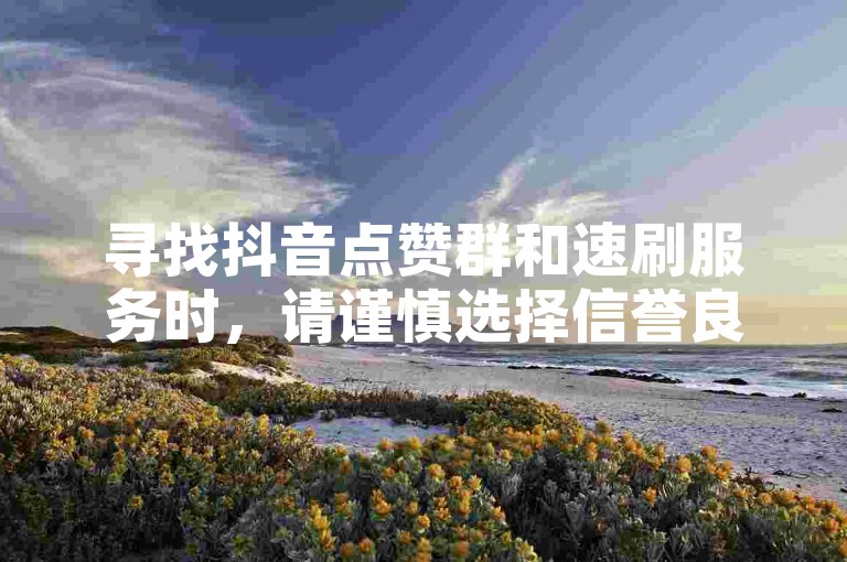寻找抖音点赞群和速刷服务时，请谨慎选择信誉良好的平台。