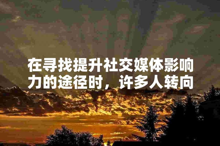 在寻找提升社交媒体影响力的途径时，许多人转向了提供高效服务的王者人气值网站，同时，快手涨热度软件的免费下载也吸引了大量用户。