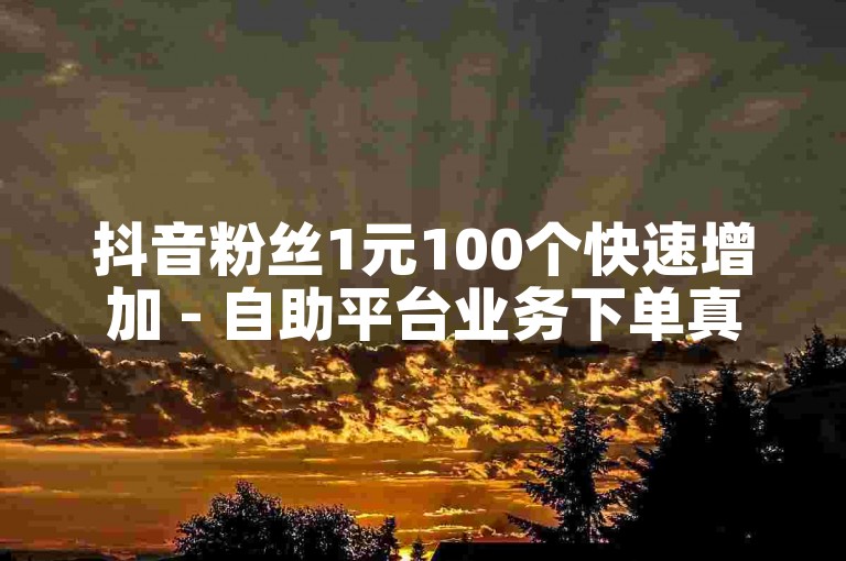 抖音粉丝1元100个快速增加 - 自助平台业务下单真人