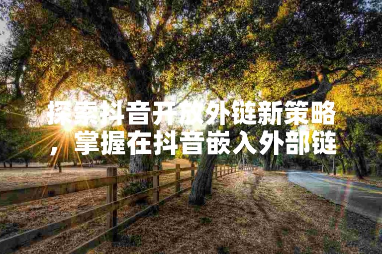 探索抖音开放外链新策略，掌握在抖音嵌入外部链接的高效方法，为2025年社交媒体营销做好准备！