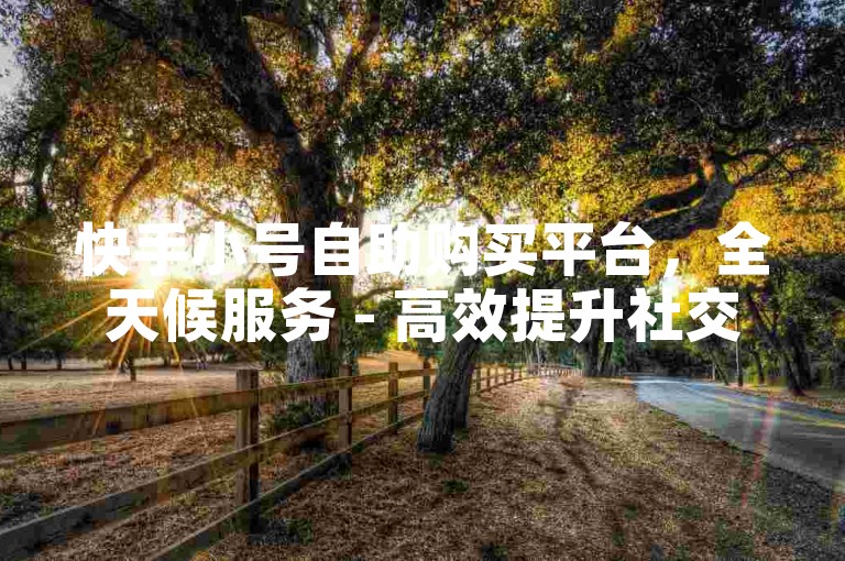 快手小号自助购买平台，全天候服务 - 高效提升社交影响力网站。