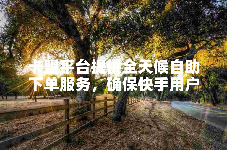 卡盟平台提供全天候自助下单服务，确保快手用户随时享受免费下单软件的便利。