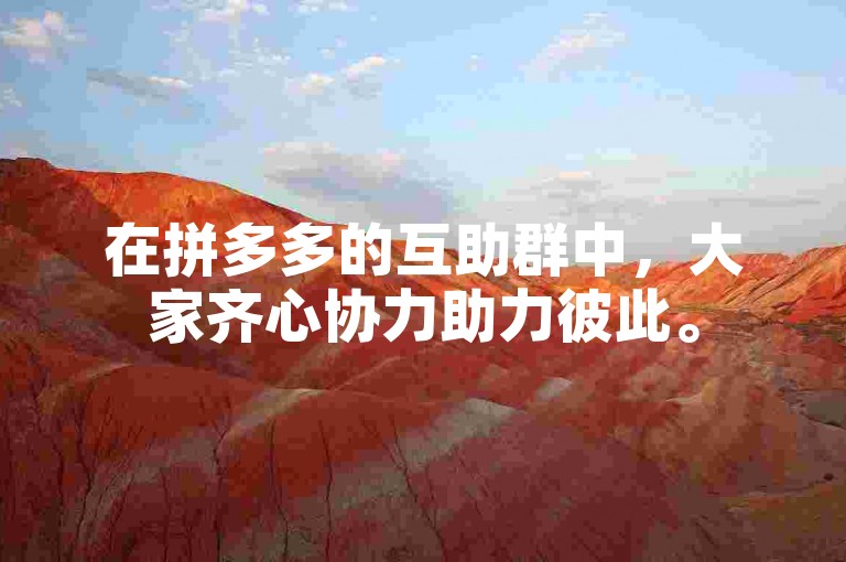 在拼多多的互助群中，大家齐心协力助力彼此。