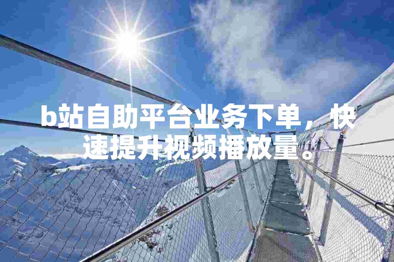 b站自助平台业务下单，快速提升视频播放量。