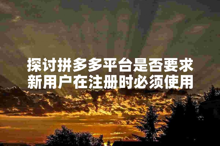 探讨拼多多平台是否要求新用户在注册时必须使用全新的手机设备。