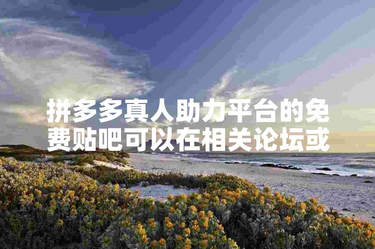 拼多多真人助力平台的免费贴吧可以在相关论坛或社区中搜索查看。