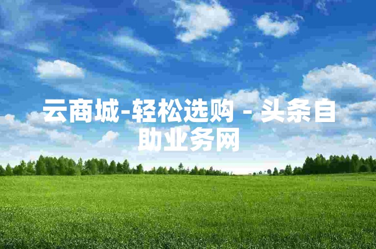 云商城-轻松选购 - 头条自助业务网