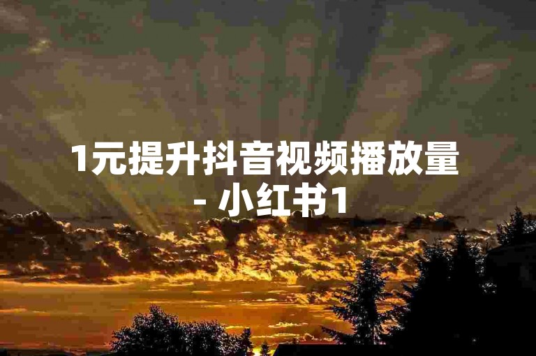 1元提升抖音视频播放量 - 小红书1500粉丝服务费用