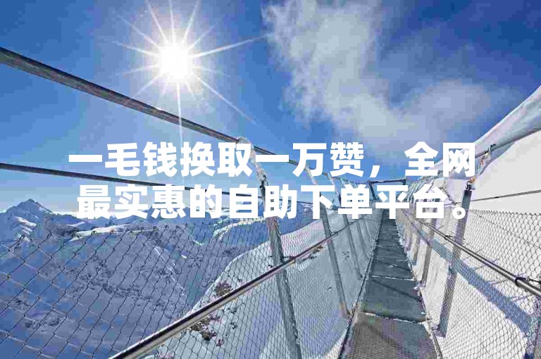 一毛钱换取一万赞，全网最实惠的自助下单平台。