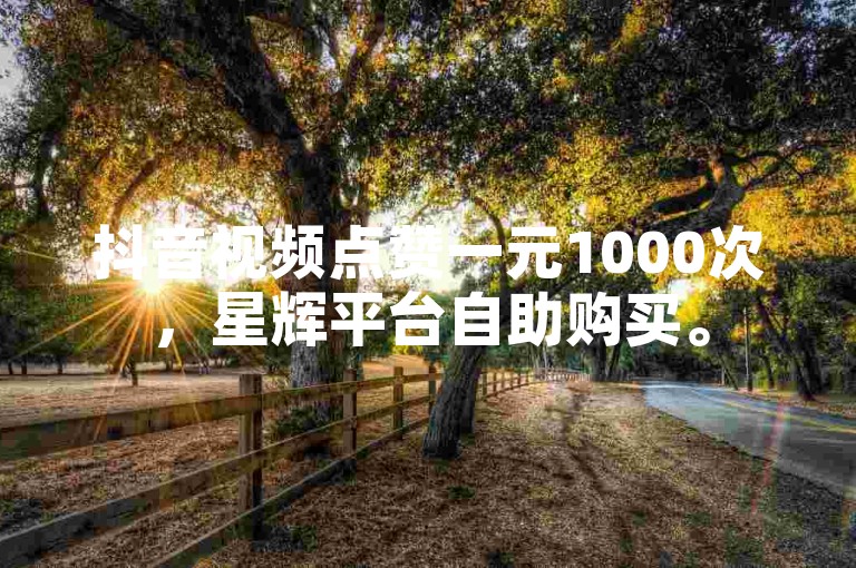 抖音视频点赞一元1000次，星辉平台自助购买。