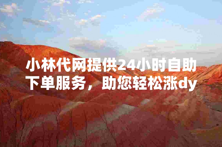 小林代网提供24小时自助下单服务，助您轻松涨dy。