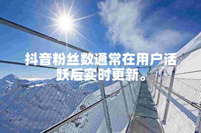 抖音粉丝数通常在用户活跃后实时更新。