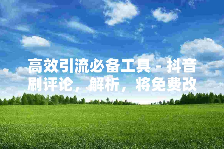 高效引流必备工具 - 抖音刷评论，解析，将免费改为高效，突出工具的效果；把qq买点赞替换成抖音刷评论，更换了具体的推广方式和平台，整体句子结构与示例类似但内容有所不同。