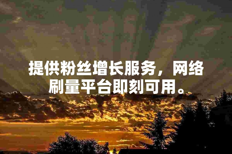 提供粉丝增长服务，网络刷量平台即刻可用。