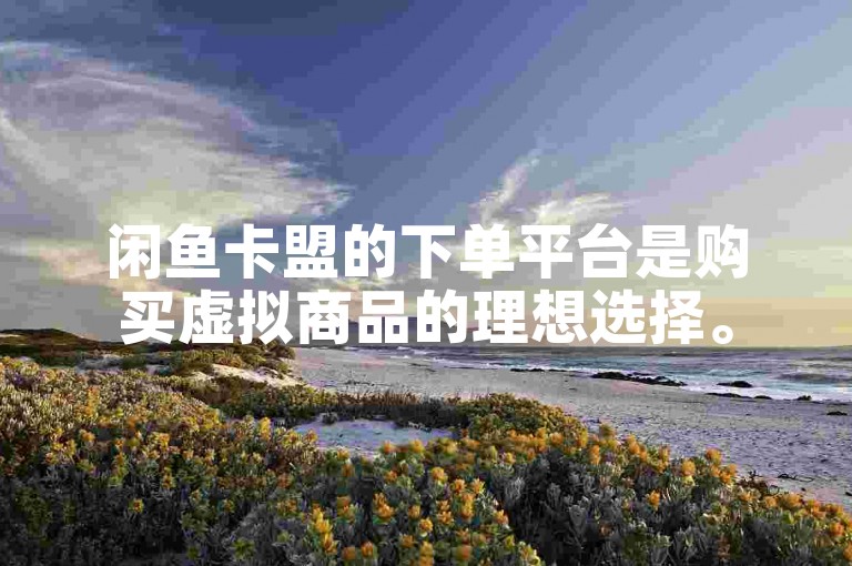 闲鱼卡盟的下单平台是购买虚拟商品的理想选择。
