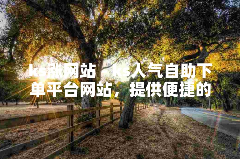 ks涨网站 - ks人气自助下单平台网站，提供便捷的在线服务。