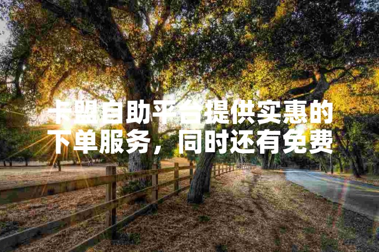 卡盟自助平台提供实惠的下单服务，同时还有免费的刷点赞网址供推广使用。